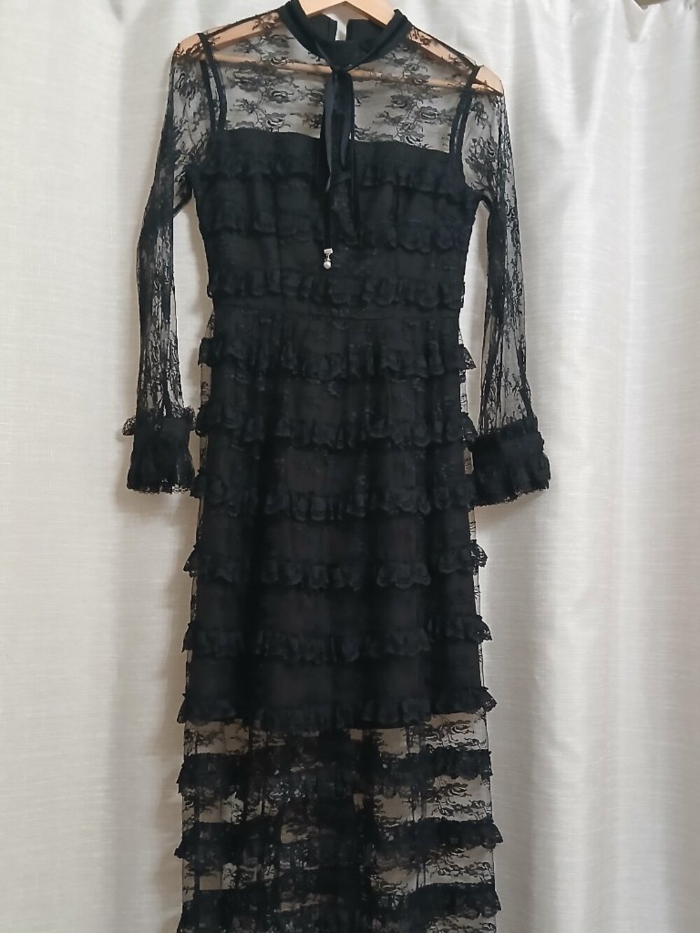 Sexy black lace dress